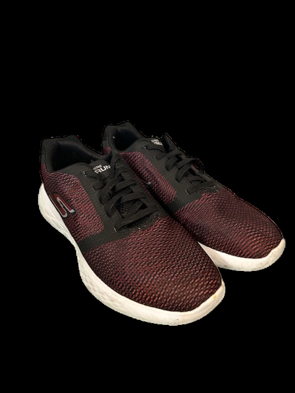 Skechers Goga Max Go Run Maroon Black Performance Sneakers Men Sz 10